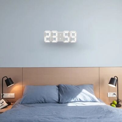 Wewoo Horloge Murale LED Blanc - Publicité Wewoo Horloge Murale LED Blanc - Publicité