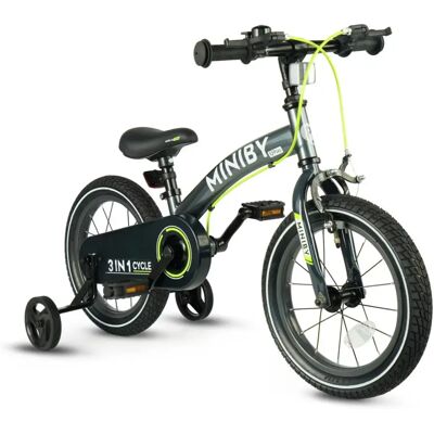 Vélo-draisienne Qplay Miniby 14" Gris - Publicité Vélo-draisienne Qplay Miniby 14" Gris - Publicité