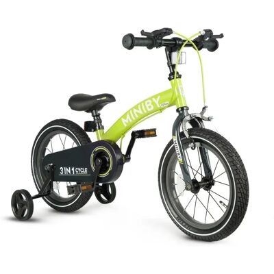 Vélo-draisienne Qplay Miniby 14" Vert - Publicité Vélo-draisienne Qplay Miniby 14" Vert - Publicité