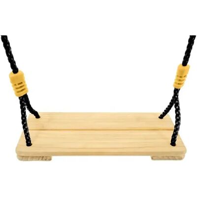 TP TOYS Siège de balançoire en bois - Cordes noires - 190 à 250 cm - Publicité TP TOYS Siège de balançoire en bois - Cordes noires - 190 à 250 cm - Publicité