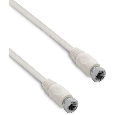 Metronic Câble coaxial satellite F mâle/mâle - 2 m - Blanc - Publicité Metronic Câble coaxial satellite F mâle/mâle - 2 m - Blanc - Publicité