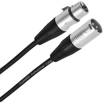 Câble XLR femelle 3b - XLR mâle 3b Plugger - Publicité Câble XLR femelle 3b - XLR mâle 3b Plugger - Publicité