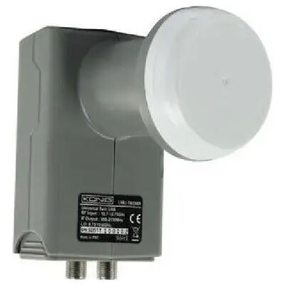 König LNB TWIN UNIVERSELLE KONIG - Gris - Pour 2 Récepteurs - Publicité König LNB TWIN UNIVERSELLE KONIG - Gris - Pour 2 Récepteurs - Publicité