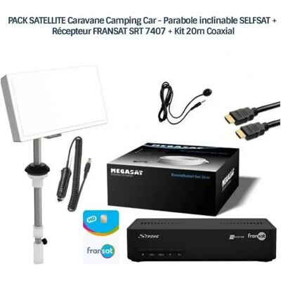 Pack Satellite SELFSAT CAMP 38 - Parabole + Récepteur FRANSAT SRT 7407 - Publicité Pack Satellite SELFSAT CAMP 38 - Parabole + Récepteur FRANSAT SRT 7407 - Publicité