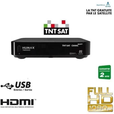 Récepteur satellite HUMAX TN8000HD noir avec USB 2.0 - Publicité Récepteur satellite HUMAX TN8000HD noir avec USB 2.0 - Publicité