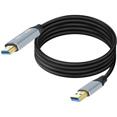 LinQ Câble Vidéo HDMI vers USB-A Résolution Full HD 1080p 1,8m Noir - Publicité LinQ Câble Vidéo HDMI vers USB-A Résolution Full HD 1080p 1,8m Noir - Publicité