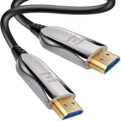 LinQ Câble HDMI 2.0 vers HDMI 2.0 Ultra HD 4K en Fibre Optique jusqu'à 18Gbps 30m Noir - Publicité LinQ Câble HDMI 2.0 vers HDMI 2.0 Ultra HD 4K en Fibre Optique jusqu'à 18Gbps 30m Noir - Publicité