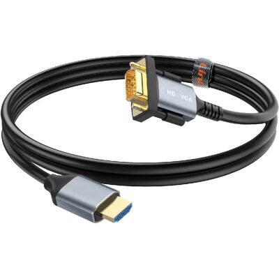 LinQ Câble Adaptateur Vidéo HDMI vers VGA 1.8m Résolution Full HD 1080p Noir - Publicité LinQ Câble Adaptateur Vidéo HDMI vers VGA 1.8m Résolution Full HD 1080p Noir - Publicité