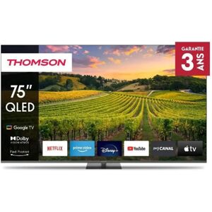 Thomson - TV QLED 75QG5C14 - 75 (190 cm) - 4K UHD 3840x2160 - HDR 10 - Google TV - 2xHDMI 2.1 + 2xHDMI 2.0 - Publicité Thomson - TV QLED 75QG5C14 - 75 (190 cm) - 4K UHD 3840x2160 - HDR 10 - Google TV - 2xHDMI 2.1 + 2xHDMI 2.0 - Publicité