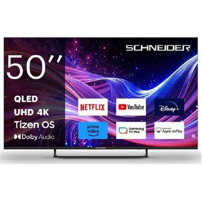 Schneider 50A1TUG - TV QLED 4K 127 cm - Tizen - Direct LED - Wi-Fi/Bluetooth - Dolby Audio - Noir - Publicité Schneider 50A1TUG - TV QLED 4K 127 cm - Tizen - Direct LED - Wi-Fi/Bluetooth - Dolby Audio - Noir - Publicité