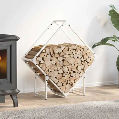 vidaXL Portant de bois chauffage blanc 80x25x80 cm - Publicité vidaXL Portant de bois chauffage blanc 80x25x80 cm - Publicité