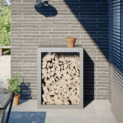 vidaXL Étagère à bois en acier inoxydable 60x40x80 cm - Rangement de bois de chauffage - Publicité vidaXL Étagère à bois en acier inoxydable 60x40x80 cm - Rangement de bois de chauffage - Publicité