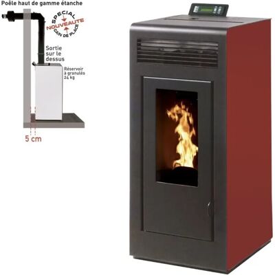 Interstoves Pack Poêle à granules MARINA 11 Etanche sortie sur le dessus + Conduit Ventouse - - Publicité Interstoves Pack Poêle à granules MARINA 11 Etanche sortie sur le dessus + Conduit Ventouse - - Publicité