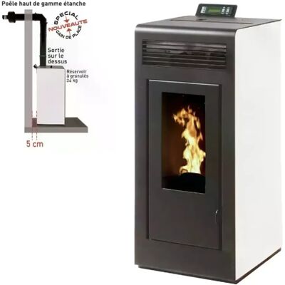 Interstoves Pack Poêle à granules MARINA 13 Etanche sortie sur le dessus + Conduit Ventouse - - Publicité Interstoves Pack Poêle à granules MARINA 13 Etanche sortie sur le dessus + Conduit Ventouse - - Publicité