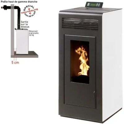 Interstoves Pack Poêle à granules MARINA 13 Etanche sortie sur le dessus + Conduit Ventouse - - Publicité Interstoves Pack Poêle à granules MARINA 13 Etanche sortie sur le dessus + Conduit Ventouse - - Publicité