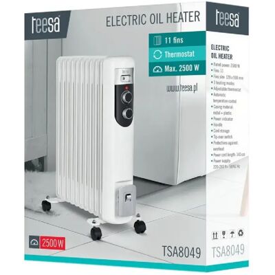 Chauffe-eau électrique à huile blanc Teesa TSA8049 - Electric Oil Heater - Publicité Chauffe-eau électrique à huile blanc Teesa TSA8049 - Electric Oil Heater - Publicité