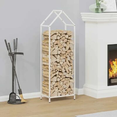 vidaXL Portant bois chauffage blanc 40x25x120 cm - Publicité vidaXL Portant bois chauffage blanc 40x25x120 cm - Publicité