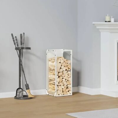 vidaXL Portant de bois chauffage blanc 25x25x60 cm - Publicité vidaXL Portant de bois chauffage blanc 25x25x60 cm - Publicité
