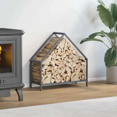 vidaXL Portant de bois chauffage anthracite 60x25x60 cm - Publicité vidaXL Portant de bois chauffage anthracite 60x25x60 cm - Publicité
