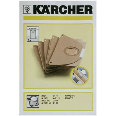 Kärcher Karcher sacs aspirateur kraft pour 2101 - Lot de 5 - Publicité Kärcher Karcher sacs aspirateur kraft pour 2101 - Lot de 5 - Publicité