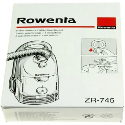 Sacs d'aspirateur Rowenta ZR745 - Dymbo Non Tissé - Pack de 6 - Publicité Sacs d'aspirateur Rowenta ZR745 - Dymbo Non Tissé - Pack de 6 - Publicité