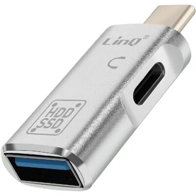 LinQ Adaptateur OTG USB et USB C vers USB C Transfert de Données Rapides Argent - Publicité LinQ Adaptateur OTG USB et USB C vers USB C Transfert de Données Rapides Argent - Publicité