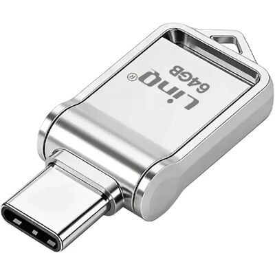 LinQ Clé USB 64G Double Connecteur Type-C et USB 3.0 avec Capuchon Rotatif Gris - Publicité LinQ Clé USB 64G Double Connecteur Type-C et USB 3.0 avec Capuchon Rotatif Gris - Publicité