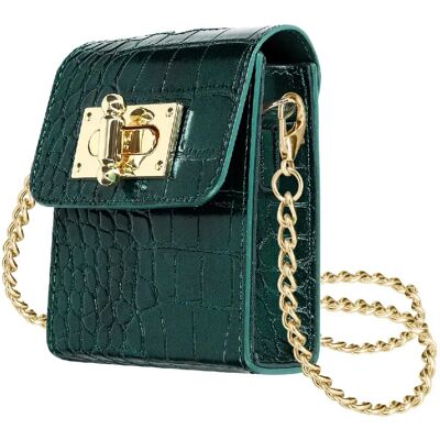 Avizar Pochette Bandoulière Dark Green Croco - Publicité Avizar Pochette Bandoulière Dark Green Croco - Publicité