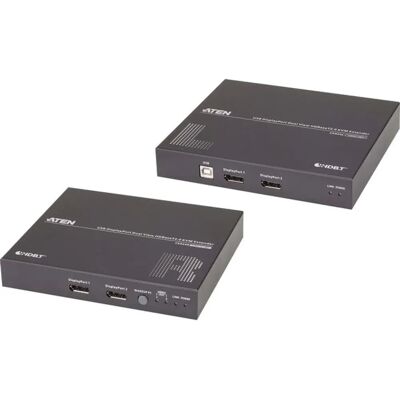 Aten Système d’extension KVM USB DisplayPort double vue HDBaseT™ 2.0 (4K à 100 m pour vue unique) - Publicité Aten Système d’extension KVM USB DisplayPort double vue HDBaseT™ 2.0 (4K à 100 m pour vue unique) - Publicité