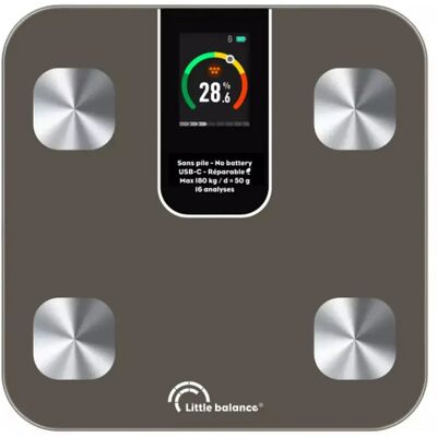 Little balance Impédancemètre 8837 - 180 kg - Écran LCD - Gris - Publicité Little balance Impédancemètre 8837 - 180 kg - Écran LCD - Gris - Publicité