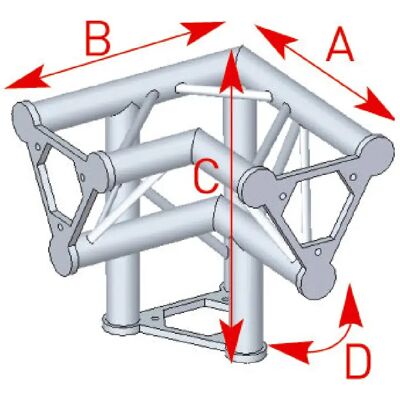 ASD 31 Angle structure triangulaire vertical 3 départs pied droit 90 degrés 0,40m x 0,40m x 0,40m ASD - Publicité ASD 31 Angle structure triangulaire vertical 3 départs pied droit 90 degrés 0,40m x 0,40m x 0,40m ASD - Publicité