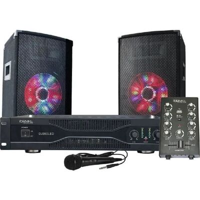 Ibiza Sound Kit Sono Disco 500W - Noir - Publicité Ibiza Sound Kit Sono Disco 500W - Noir - Publicité