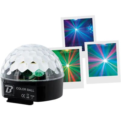 Boomtone dj Boule disco LED multifaisceaux Color Ball - 3 W - Publicité Boomtone dj Boule disco LED multifaisceaux Color Ball - 3 W - Publicité
