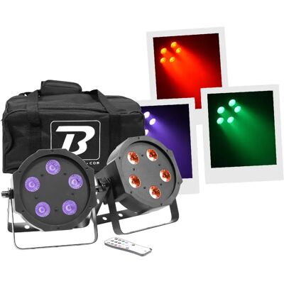 BoomTone Dj BoomToneDJ FLAT PAR 5X5W SET - Publicité BoomTone Dj BoomToneDJ FLAT PAR 5X5W SET - Publicité