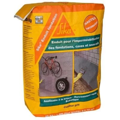 SIKA Enduit Fondation - Gris 25kg - Publicité SIKA Enduit Fondation - Gris 25kg - Publicité