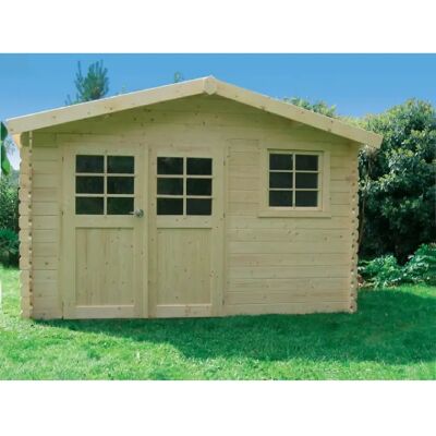 Abri de jardin Solide Chimay - Bois 28mm, 10.6m² - Publicité Abri de jardin Solide Chimay - Bois 28mm, 10.6m² - Publicité