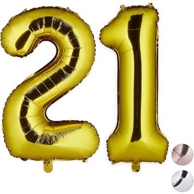 Relaxdays Ballon Chiffre 21 Dore - Publicité Relaxdays Ballon Chiffre 21 Dore - Publicité