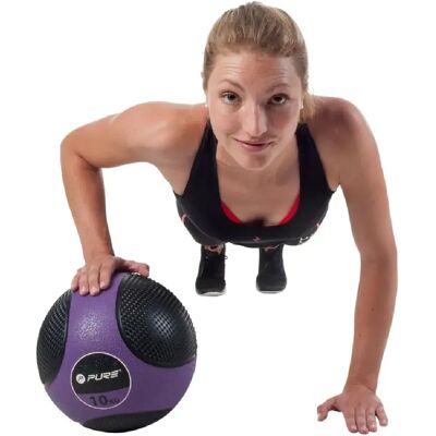 Balle médicale Pure2Improve - 10kg Violet/Noir - Équipement de Fitness - Publicité Balle médicale Pure2Improve - 10kg Violet/Noir - Équipement de Fitness - Publicité