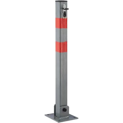 Helloshop26 Poteau barrière de parking - 65 cm - Gris/Rouge - Publicité Helloshop26 Poteau barrière de parking - 65 cm - Gris/Rouge - Publicité