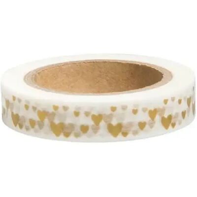 Rayher Washi Tape Cœurs Dorés - Publicité Rayher Washi Tape Cœurs Dorés - Publicité