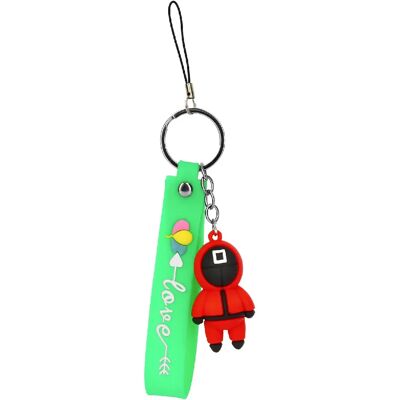 Avizar Porte-clé Dragonne Figurine Série Coréenne Squid Game Bracelet Silicone Vert - Publicité Avizar Porte-clé Dragonne Figurine Série Coréenne Squid Game Bracelet Silicone Vert - Publicité