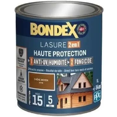 Bondex Lasure 2en1 Protection UV - Vernis pour bois intérieur et extérieur - Publicité Bondex Lasure 2en1 Protection UV - Vernis pour bois intérieur et extérieur - Publicité