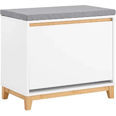 SoBuy Blanc et naturel FSR191-WN Banc à chaussures pour couloir - Armoire à chaussures - Publicité SoBuy Blanc et naturel FSR191-WN Banc à chaussures pour couloir - Armoire à chaussures - Publicité
