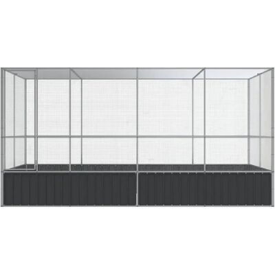 Helloshop26 Volière cage à oiseaux avec extension argenté 418 x 207 x 212 cm acier Argent 02_0045654 - Publicité Helloshop26 Volière cage à oiseaux avec extension argenté 418 x 207 x 212 cm acier Argent 02_0045654 - Publicité