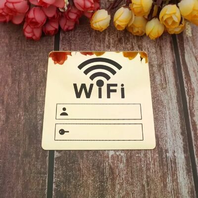 General Autocollant miroir acrylique pour panneau WiFi pour lieux publics, magasins à domicile, écriture manuscrite, compte et mot de passe, panneaux d'affichage WiFi~000621 - Publicité General Autocollant miroir acrylique pour panneau WiFi pour lieux publics, magasins à domicile, écriture manuscrite, compte et mot de passe, panneaux d'affichage WiFi~000621 - Publicité