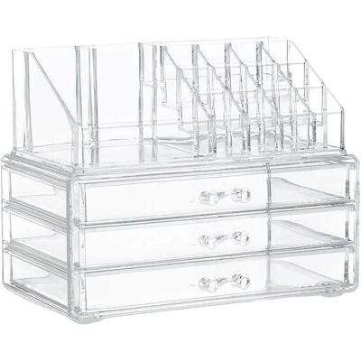 Avizar Organisateur Beauté À 3 Tiroirs Empilables pour Cosmétiques et Bijoux Transparent - Publicité Avizar Organisateur Beauté À 3 Tiroirs Empilables pour Cosmétiques et Bijoux Transparent - Publicité