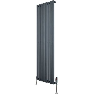 Monstershop Radiateur Ovale 1 Panneau & Vannes 1600 x 480 mm en Acier Anthracite Horizontale - Publicité Monstershop Radiateur Ovale 1 Panneau & Vannes 1600 x 480 mm en Acier Anthracite Horizontale - Publicité