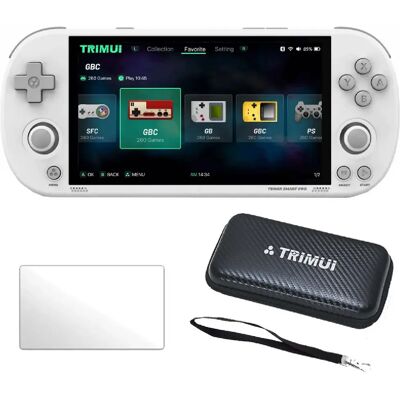 Trimui Smart Pro 4,96" IPS Linux 128 Go avec étui de transport et verre trempé - Blanc - Publicité Trimui Smart Pro 4,96" IPS Linux 128 Go avec étui de transport et verre trempé - Blanc - Publicité