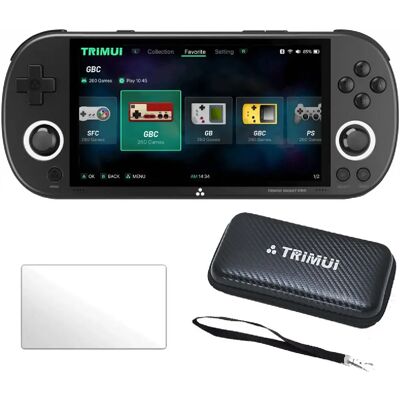 Trimui Smart Pro 4,96" IPS Linux 64 Go avec étui de transport et verre trempé - Noir - Publicité Trimui Smart Pro 4,96" IPS Linux 64 Go avec étui de transport et verre trempé - Noir - Publicité