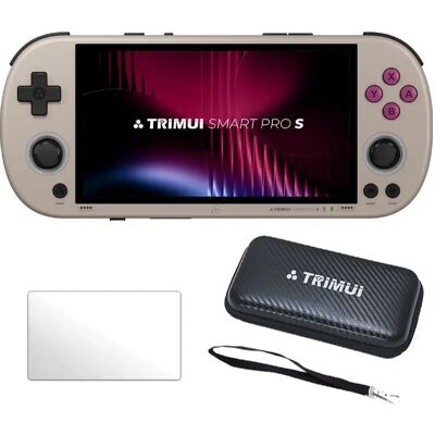 Trimui Smart Pro S 4,96" IPS Linux 256 Go avec étui de transport et verre trempé - Gris - Publicité Trimui Smart Pro S 4,96" IPS Linux 256 Go avec étui de transport et verre trempé - Gris - Publicité